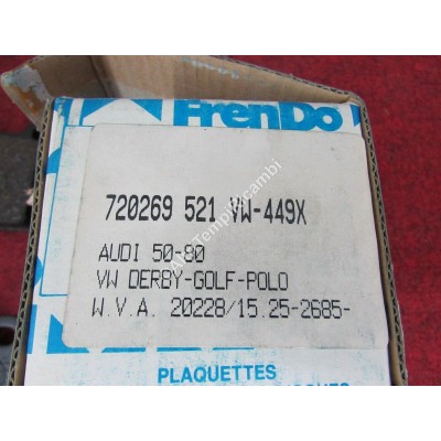 PASTIGLIE FRENO ANTERIORI AUDI 50 - 80 - VOLKSWAGEN DERBY - GOLF - POLO WVA 2022-0