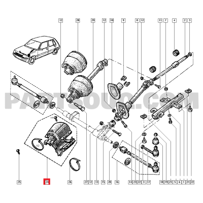 RIVESTIMENTO COPERTURA PIANTONE SCATOLA STERZO RENAULT R5 TURBO 7701464097-1