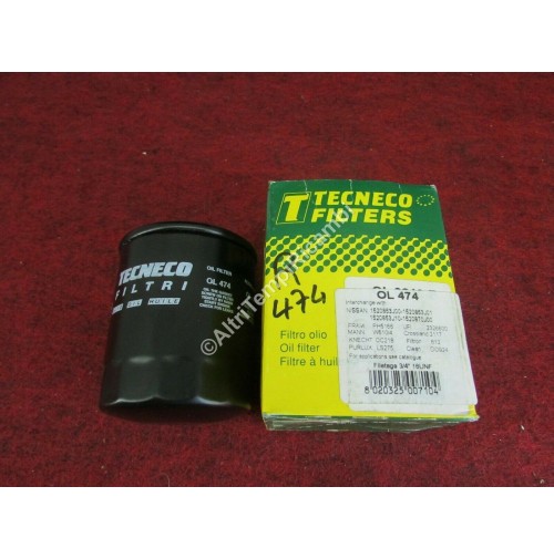 TECNECO OL 474 FILTRO OLIO  PER MICRA 1.0 16V >03 - PRIMERA 2.0I >90-93